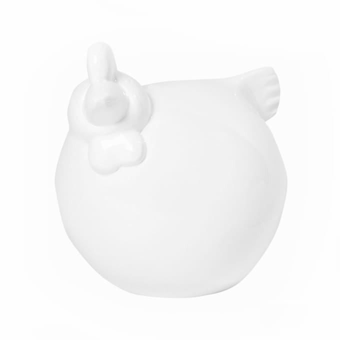 Decoratieve kip in wit gemaakt van robuuste vezelplaat, maat S - E1171-S1-W