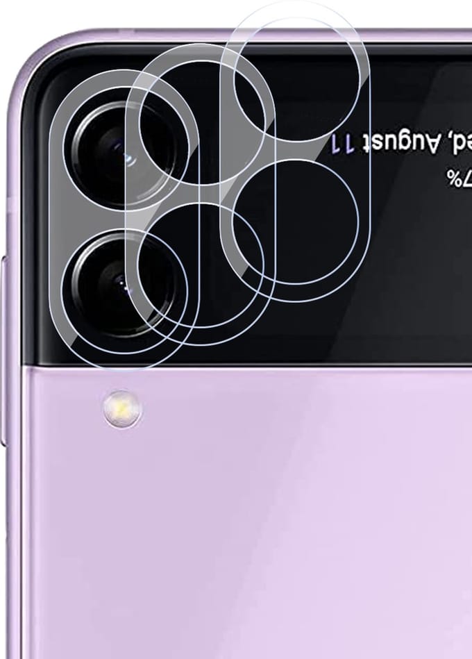 Camera Screenprotector geschikt voor Samsung Galaxy Z Flip 3 - Gehard Glas Beschermglas Tempered Glass Screen Protector - 3 Stuks