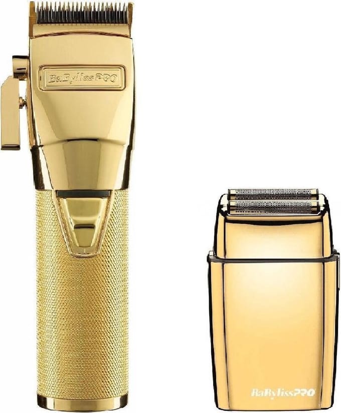 BaByliss Pro Tondeuse GoldFx + Babyliss Pro FoilFX02 Shaver Gold Duo-Pack
