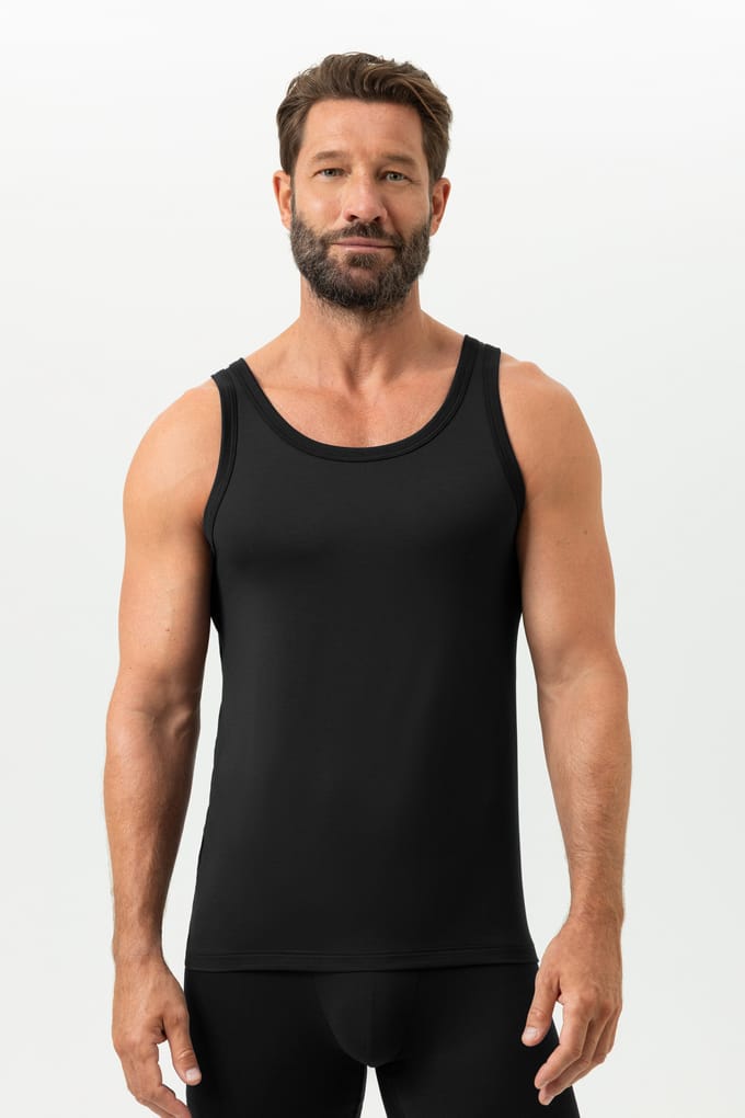 Atletisch shirt Serie Iconic Modal Zwart