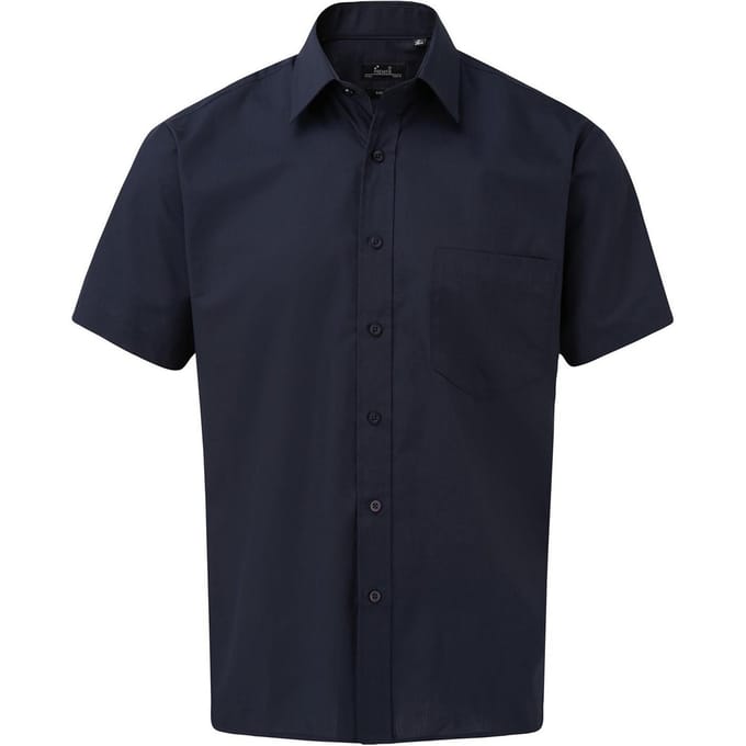 Premier Herenshirt met korte mouwen Popeline (Marine)