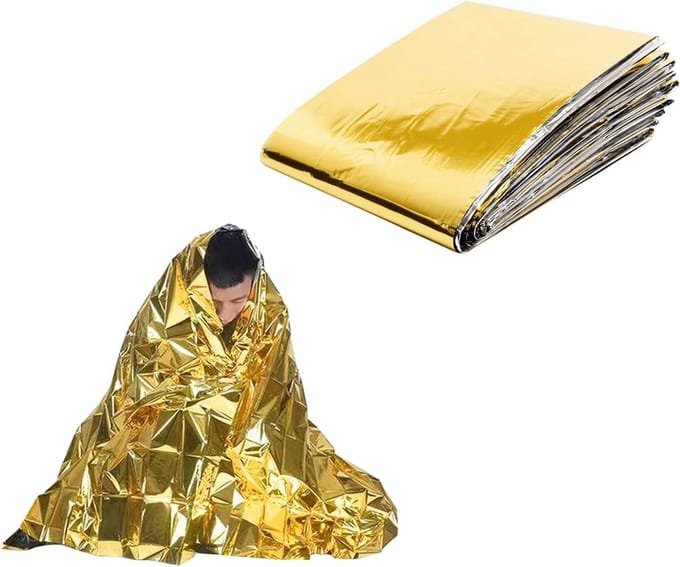 Nooddeken Set - Thermo Dekens - Eerste Hulp - Reflecterend Aluminium - 160 x 210 cm - Goudkleurig