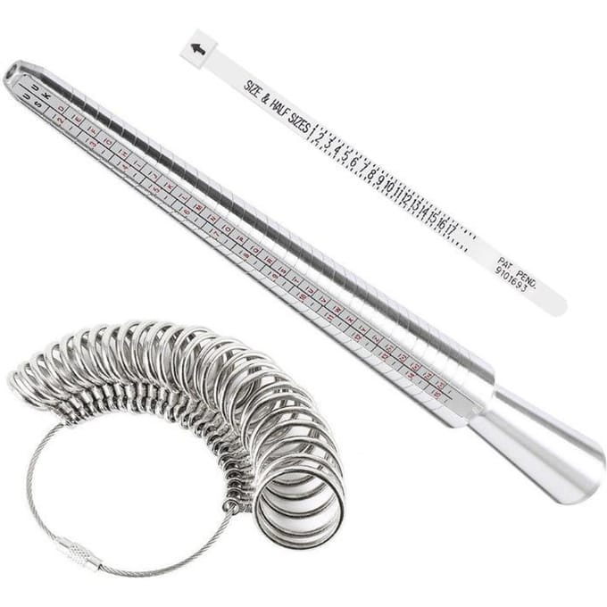 Aluminium Ring Sizer Doorn Metalen Ring Sizer Finger Sizing Stick Doorn Tool met Ring Sizer Set 1 white