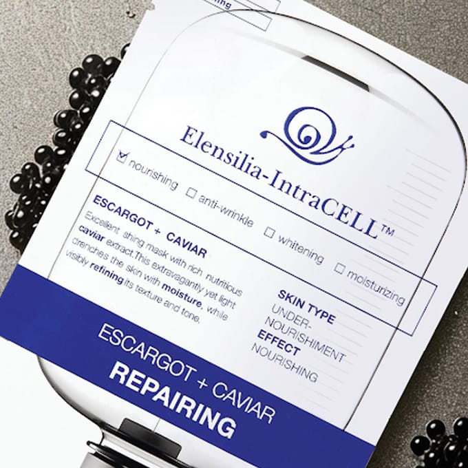 [ELENSILIA] Intracell Escargot + Kaviaar Herstellend Masker 25ml*10EA white
