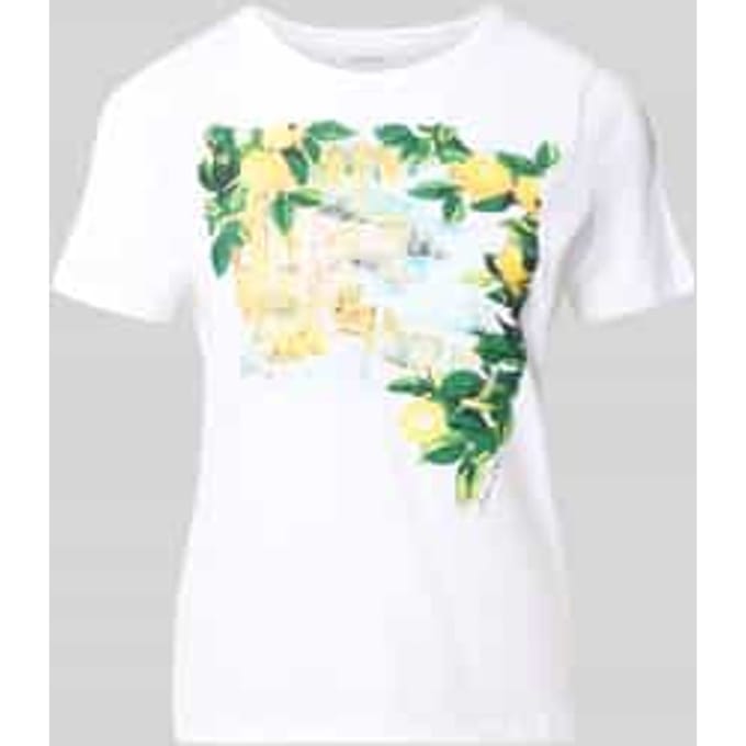 T-shirt met labelprint en ronde hals