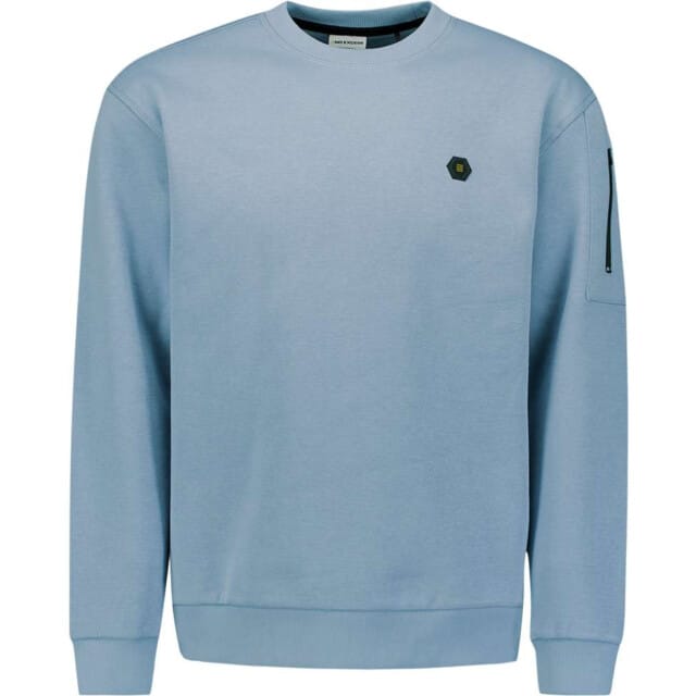 No Excess Sweater Crewneck Brushed Inside Dusty Blue Größe: XXL | Pullover Outlet | Herren | Blau