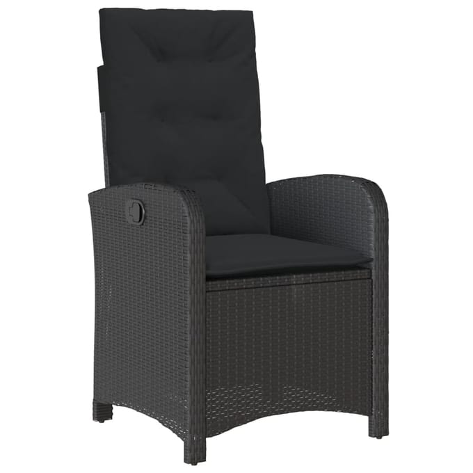 vidaXL - 7-delige - Tuinset - met - kussens - poly - rattan - zwart