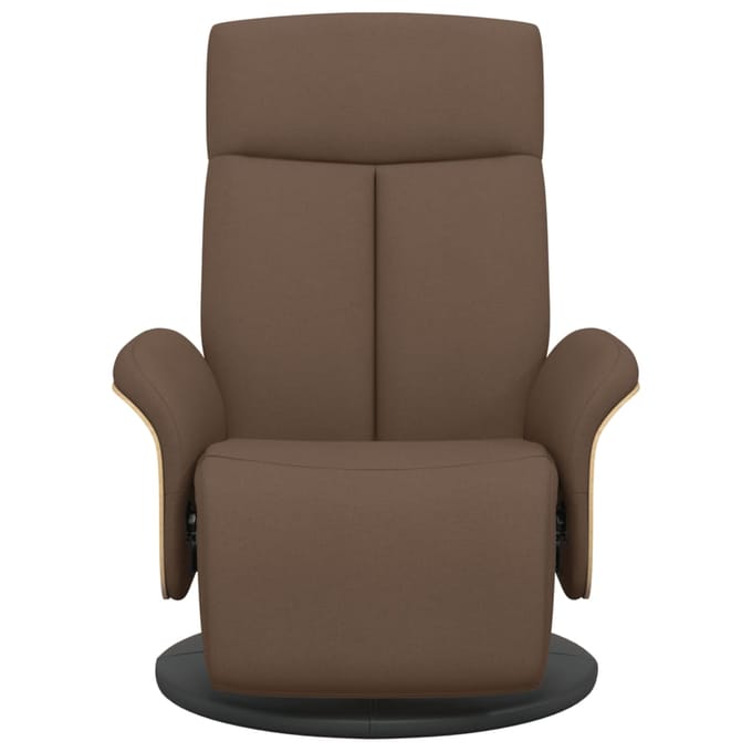 vidaXL Fauteuil verstelbaar met voetensteun stof bruin