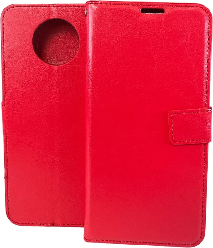 Portemonnee Book Case Hoesje Geschikt voor: Xiaomi Redmi Note 9T (5G) - Rood
