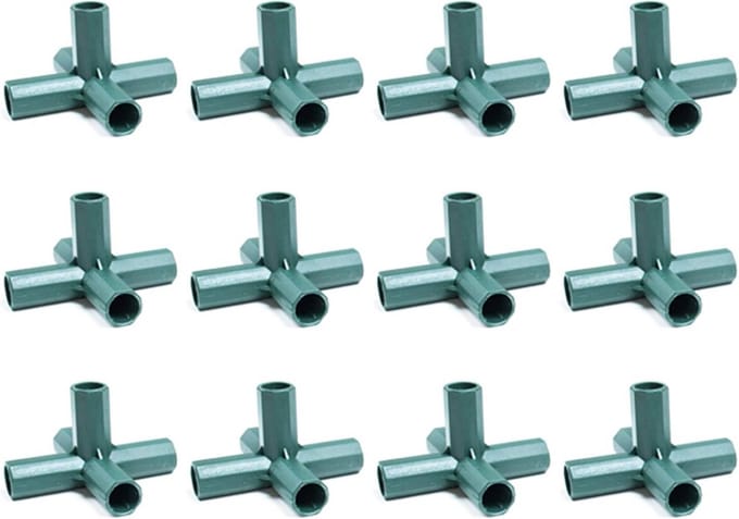 12 Stuks 5-Wegen PVC Koppelingen voor 16mm Buis voor Kas en Tuinconstructie