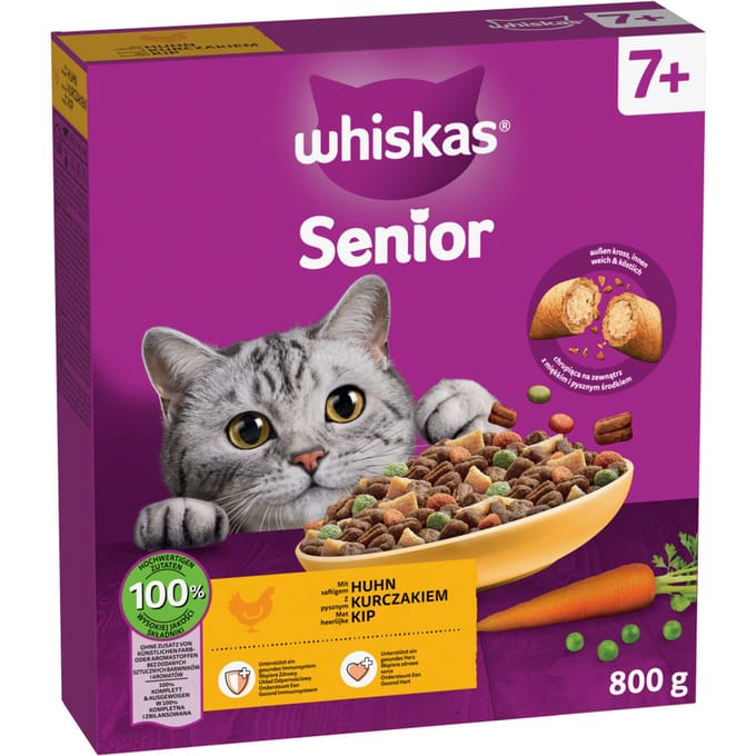 Whiskas Brokjes Senior - Kattenvoer - Kip 800 g