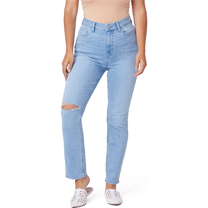 PAIGE Accent Folklore Destructed Maat: W32 | Straight Jeans Outlet | Dames | Blauw