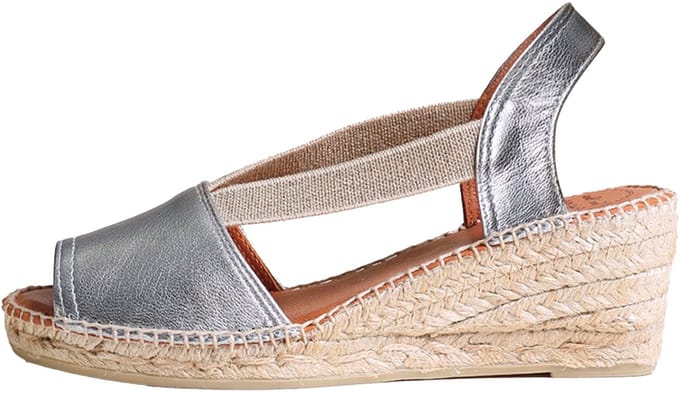 TEIDE-P | Leren espadrille met spitse neus en middelhoge sleehak - STEEL, 38