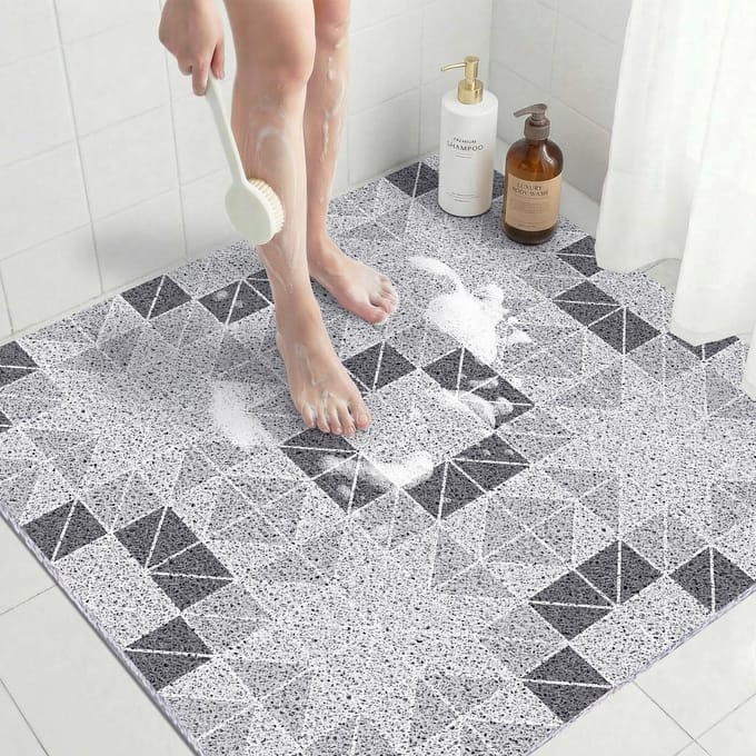 Dailygoods- Douchemat Antislip 80 x 80 cm - PVC - Vierkant - Sneldrogend - Geurneutraal - Met Drainage - Badmat