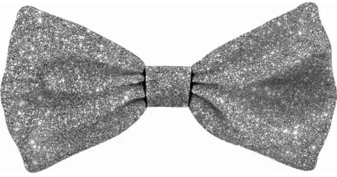 Plenty Gifts Vlinderstrik Glitter Zilver 10X5CM