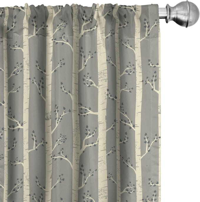 ABAKUHAUS Gordijnen – 2-delige set 75x175 cm – microvezel, Boho, warme taupe