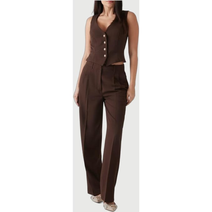 GUESS  Eco Matea Suit Vest Regal Brown Multi Taglia: M | Gilet Outlet | Donna | Marrone