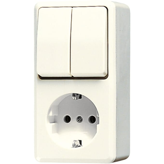 Jung Ap600 Gecombineerde Schakelaar Stopcontact Opbouw - 675A