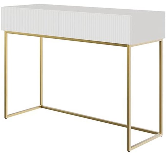 Kaptafel met 2 laden en gouden poten - make-uptafel voor elke schoonheidshoek