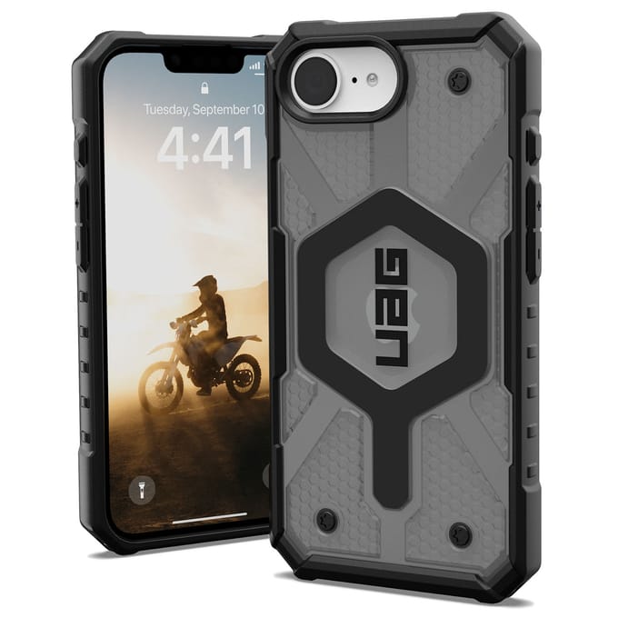 Urban Armor Gear Pathfinder Outdoor telefoonhoes Apple iPhone 17e, iPhone 16e Grijs, Transparant Inductieve lading, MagSafe compatible, Stootbestendig