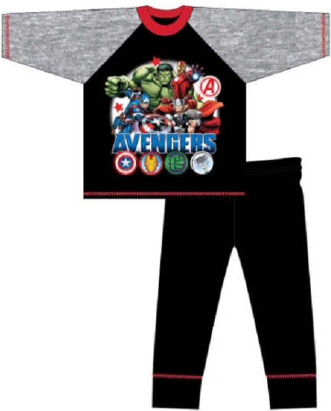 Marvel Avengers Pyjama - zwart met grijs - Maat 104/110