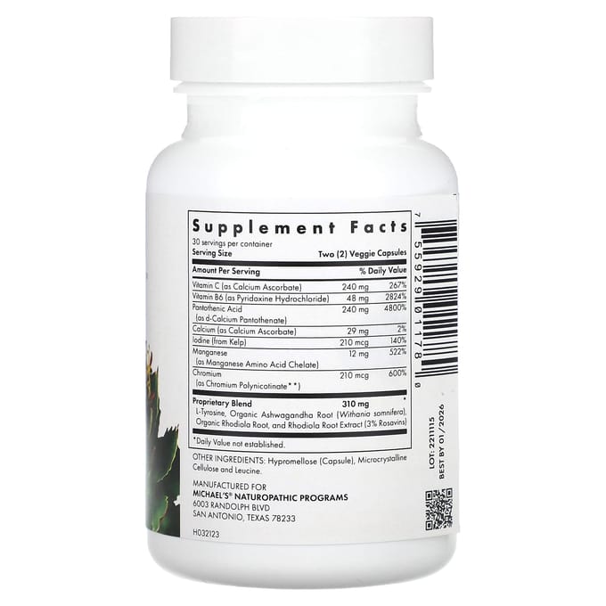 Michael's Naturopathic, Thyrodrenal, 60 Plantaardige Capsules