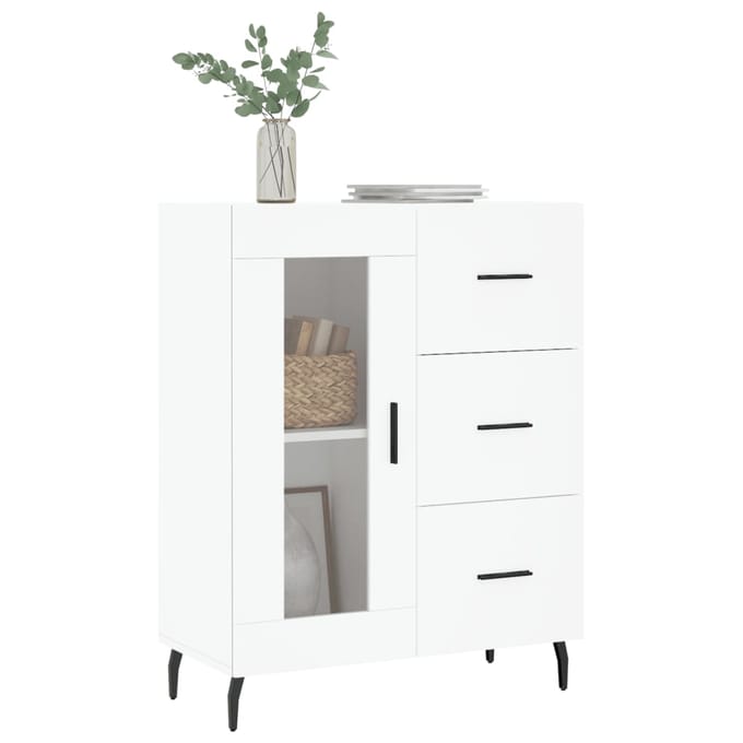 vidaXL - Dressoir - 69,5x34x90 - cm - bewerkt - hout - wit