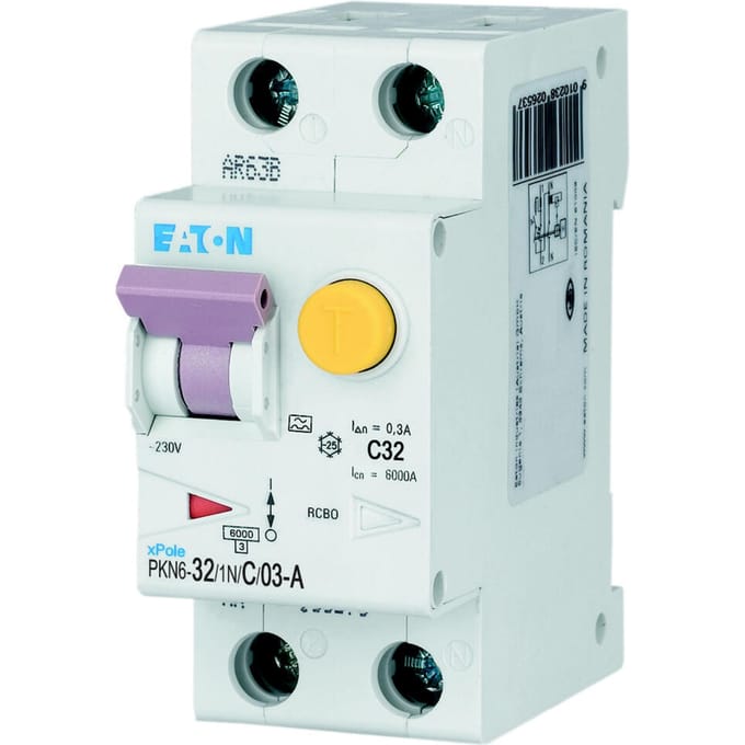 Eaton PKN6 32A 300mA RCBO Aardlekautomaat 1P+N - 236739