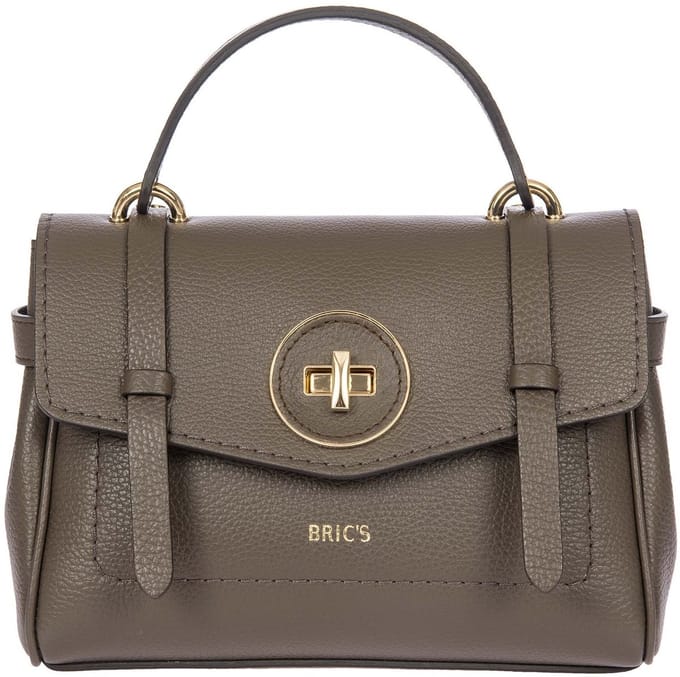 BRIC'S Leren schoudertas handtas Gondola Ninfea Bag Swamp Taupe