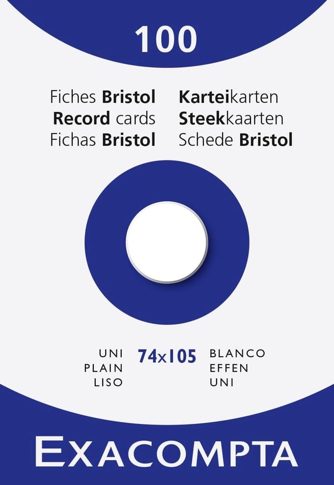 Indexkaarten - Notitiekaarten Bristol - Notities Maken - Duurzaam Bosbeheer - 100 stuks A7 - Wit