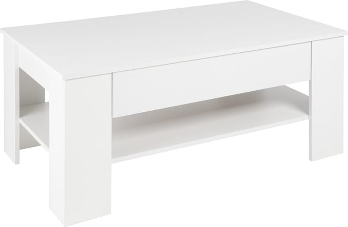Salontafel met Lade en Schap 110x65x48 cm Wit ML-Design
