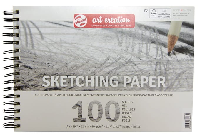Schetspapier talens art creation 90gr a4 grijs | 3 stuks