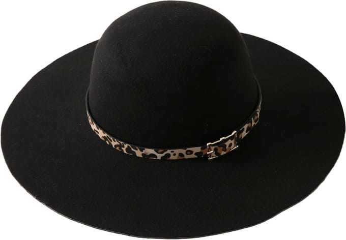 Emilie collection - hoed - fedora - panterprint - zwart