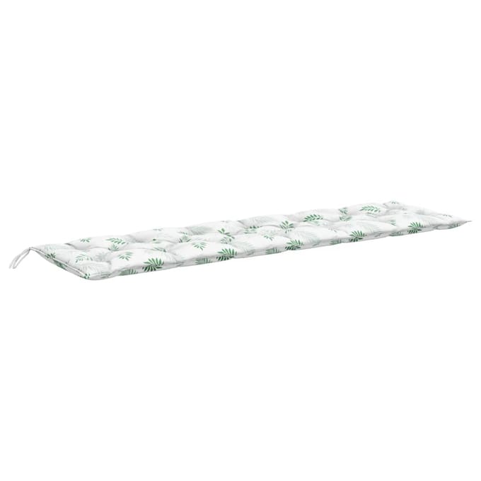 vidaXL - Tuinbankkussen - bladpatroon - 200x50x7 - cm - stof