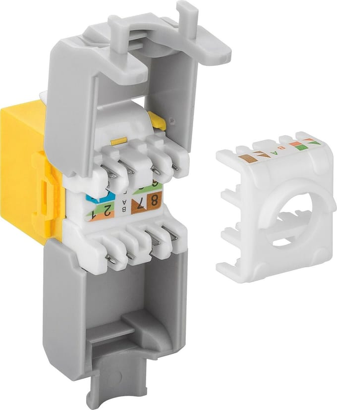 Danicom CAT6a UTP Keystone Connector - Toolless - Geel