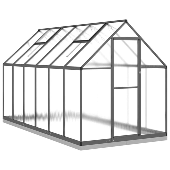 vidaXL - Tuinkas - met - basisframe - 334x169x202 - cm - aluminium - antracietkleur