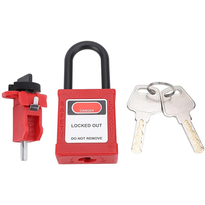 Ensemble de Cadenas de Consignation Tag Out Cadenas de Sécurité Isolé Anti-Perte avec Dispositif de Consignation de Disjoncteur red