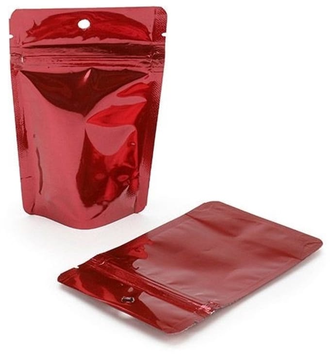 Stazakken Rood 8x5x13cm | 28 gram met rond ophanggat (100 stuks)