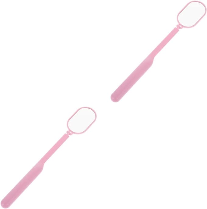 Wimper Spiegel - Make-up Hulpmiddel - Wimperextensions Aanbrengen - Draaibare Handgreep - 20 cm Lengte - Roze