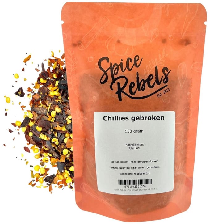 Spice Rebels - Chillies gebroken - zak 150 gram