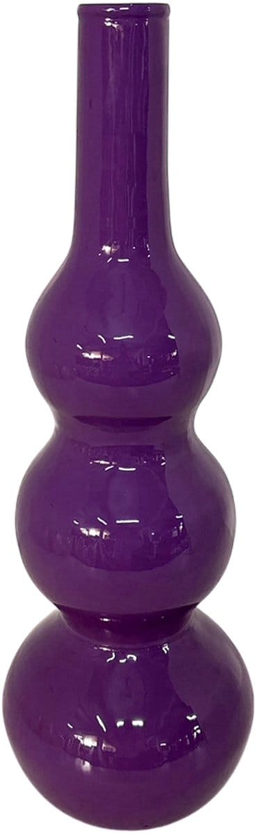 by Mooss - Enamel - Vaas - Paars - Purple - Medium - 83 cm - Ã˜ 28 cm - Hoogglans - Metaal - Groot - Chique - Trendy - Hip - Eyecatcher - Decoratief - Emaille
