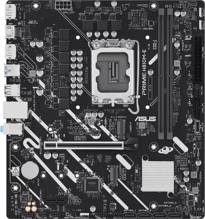 ASUS PRIME H810M-E-CSM Moederbord - Intel H810 - Intel LGA1851 - DDR5 RAM - Micro-ATX