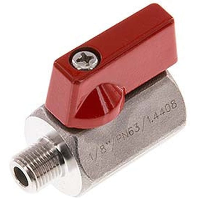 Buiten x Binnendraad G 1/4 inch 2-Weg Rvs Mini-Kogelkraan 63 Bar