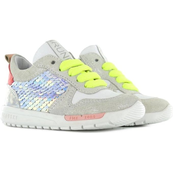 Shoesme Run Flex Meisjes Sneakers - 24 - Zilver Wit