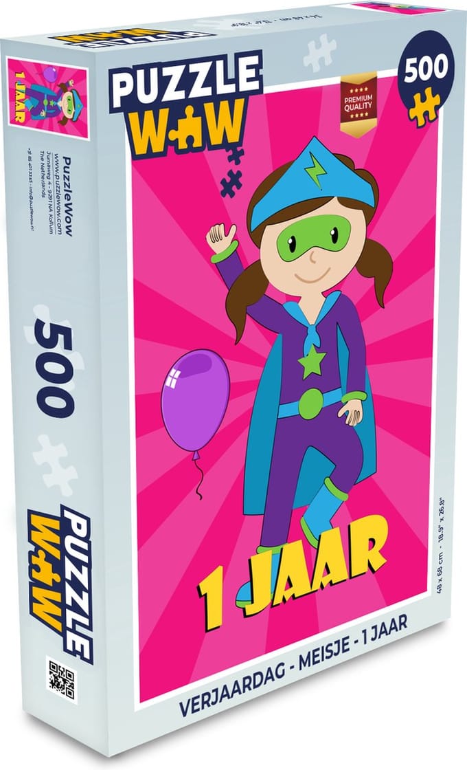 Puzzel Verjaardag - Meisje - 1 Jaar - Legpuzzel - Puzzel 500 stukjes