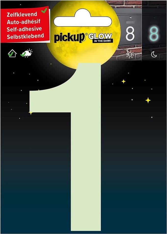 Pickup Glow in the dark Huisnummer 1 - 10 cm