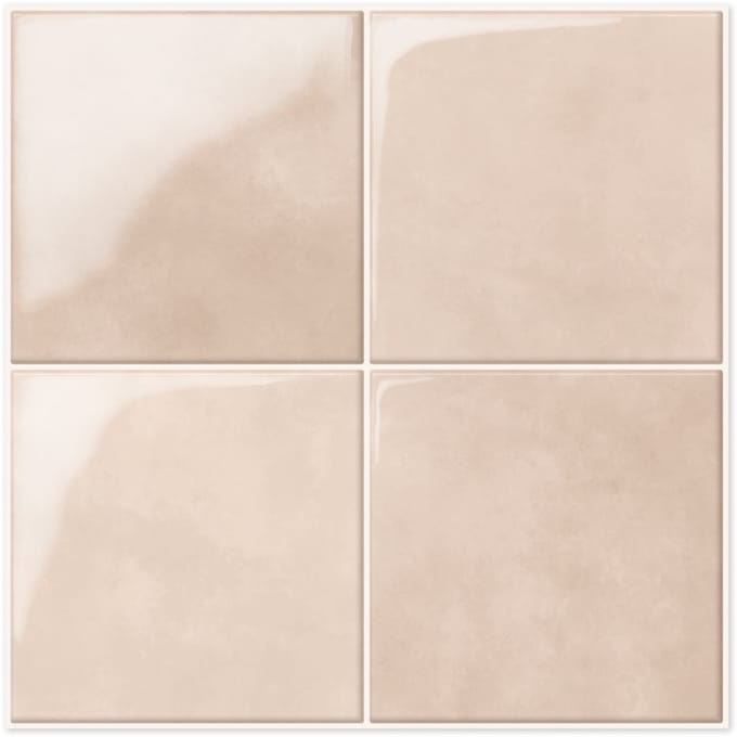 24Supply Plaktegels - 10 Stuks - Glans - Beige - 25.4x25.4cm