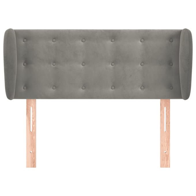 vidaXL - Hoofdbord - met - randen - 103x23x78/88 - cm - fluweel - lichtgrijs