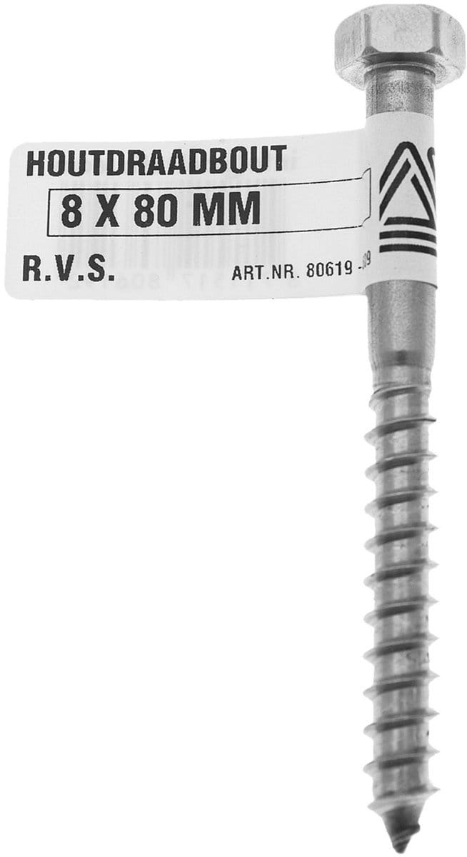 Deltafix - Houtdraadbout 6x50mm rvs
