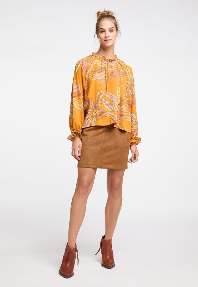 IZIA Blouse shirt Dames Oranje Veelkleurig